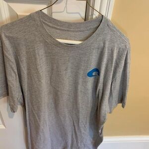 Costa Gray T-Shirt with Blue Logo
